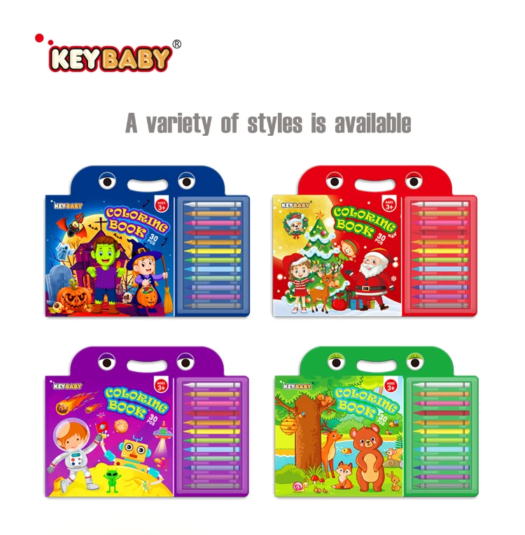 product keybaby custom educational activity coloring book with crayons baby english toys printing coloring book for children173-23