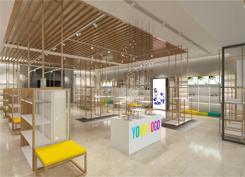 Direct Factory Mass Production Custom Shoe Shop Furniture Wooden Shoe Store Wall Display Shelves