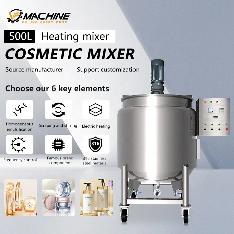 VP Liquid Soap Making Machine Mixer Homogenizer Mixing Machine Shampoo Making Machine Chemical Stainless Steel Mixing tank