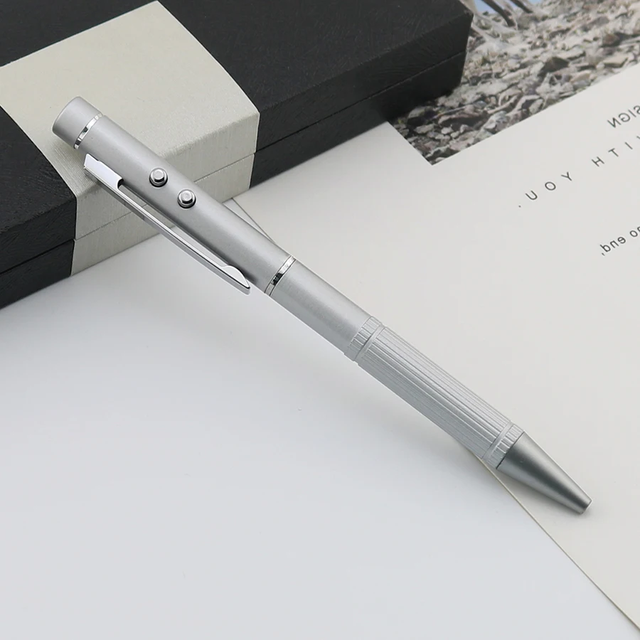 Laser Ball Pen Teaching Conference Advertising Gifts Metal Signature Ballpoint Pen With Printing logo Electronic White Light Pen