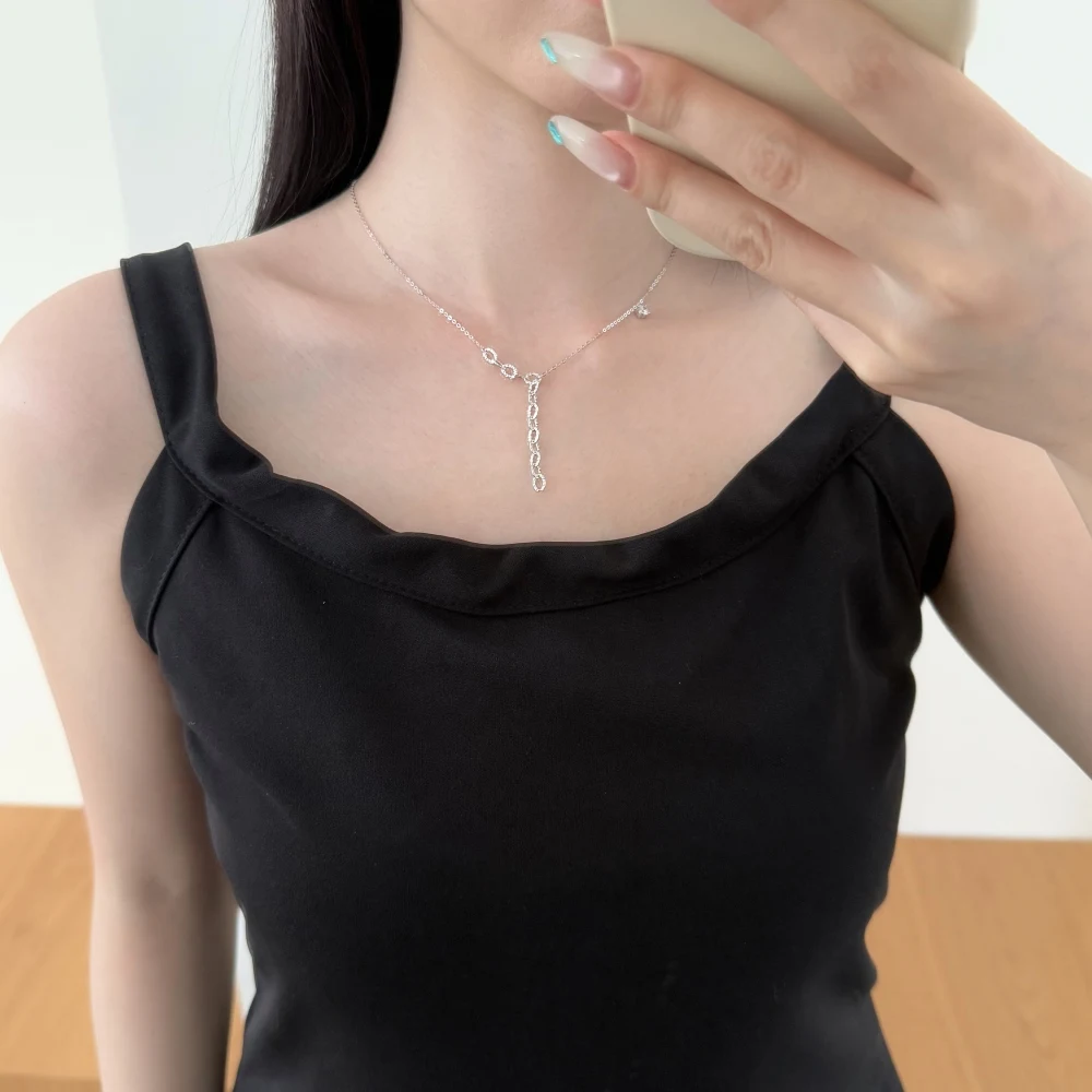 KAKODIY Unique Personalized Design 925 Sterling Silver Chain Pendant Necklace with 5A Zirconium Oxide Tail Pendant Women's Accessories Daily Necessities detail 3