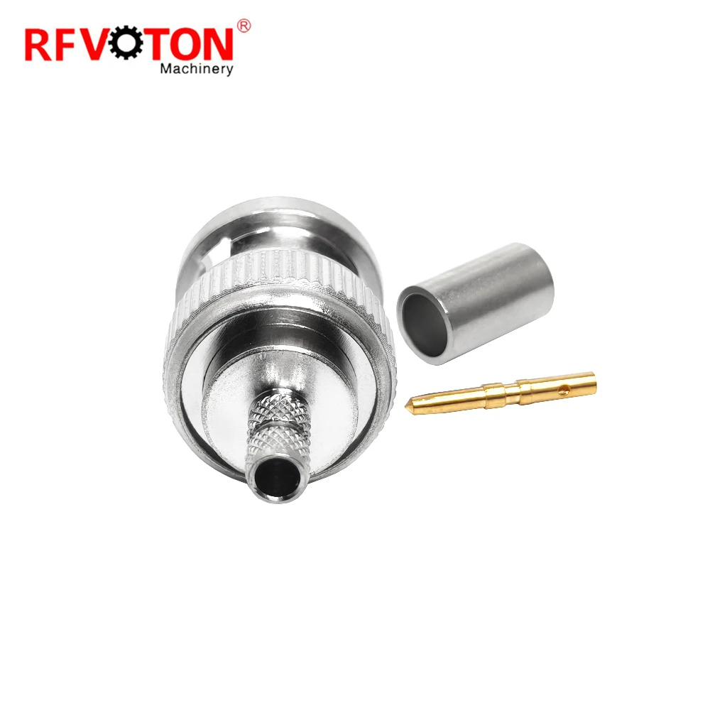 Professional BNC Male Crimp Plug for Belden ST212/RG59 50 Ohm Coaxial Cable Connector Kit