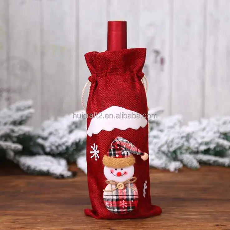 Huiran Christmas Bottle Cover Merry Christmas Wine Bottle Bag Covers