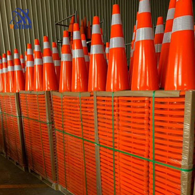 High Way Red Color Safety PVC Traffic Cone Flexible Road Cone Rubber Traffic Cones