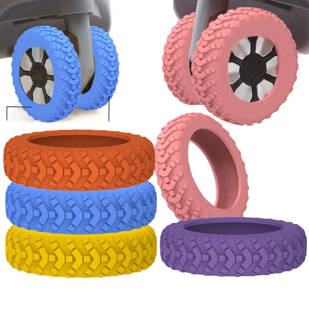 Free Sample Silicone Luggage Wheel Protection Cover Casters Shoes Axles