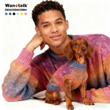 Custom New Design Winter Pet Clothing Simple Turtleneck Gradient rainbow Sweater Cat and Dog Pet Sweater