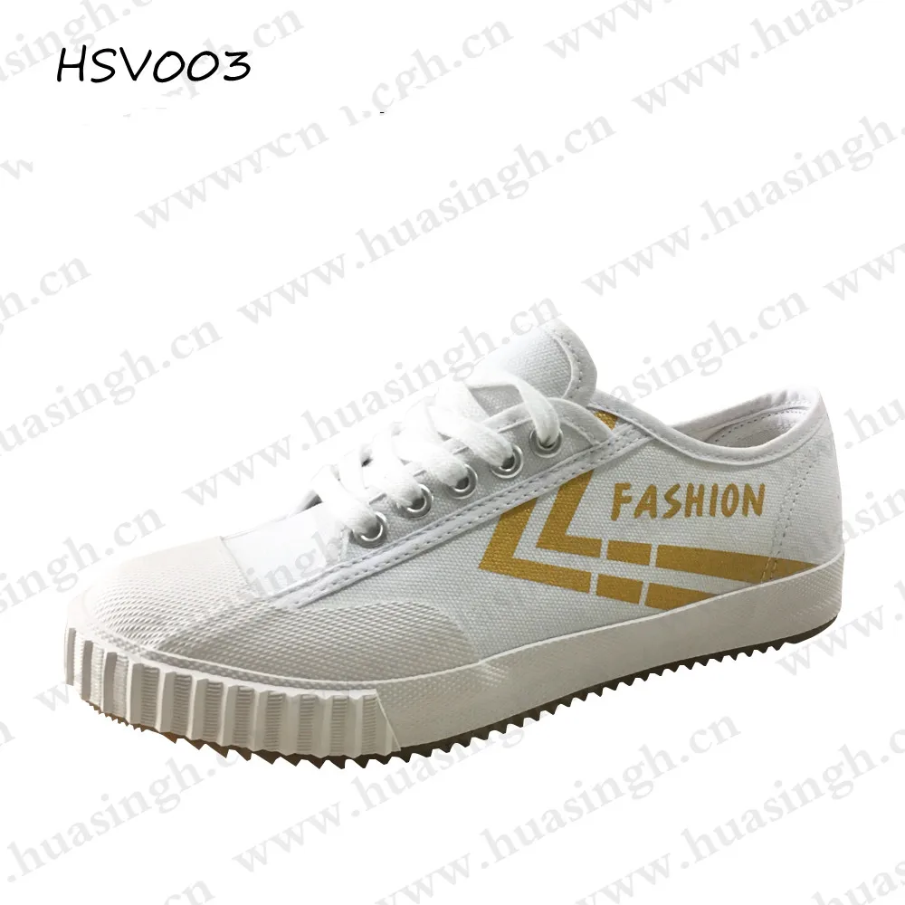 LXG,anti-tear Canvas Fabric Upper All-match White Vulcanized Shoes Lightweight Lace-up Style Sneakers for Sale HSV003