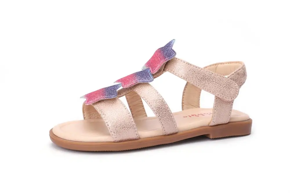 2023 новые модные летние футболки для девочек с сандалии; Обувь с мягкой подошвой в виде пяти звезд из объёмных цветочков для девочек на каждый день, детская обувь для девочек