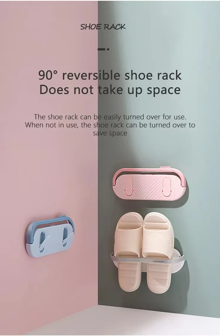 Factory-Priced Household Three-in-One Wall-Mounted Telescopic Rack Plastic Towel Slipper Rack Holder manufacture