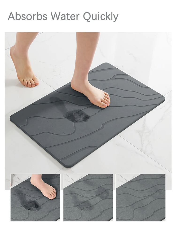 Diatom Mud Bath Stone Shower Mat Fast Drying Nonslip Bath Mat For