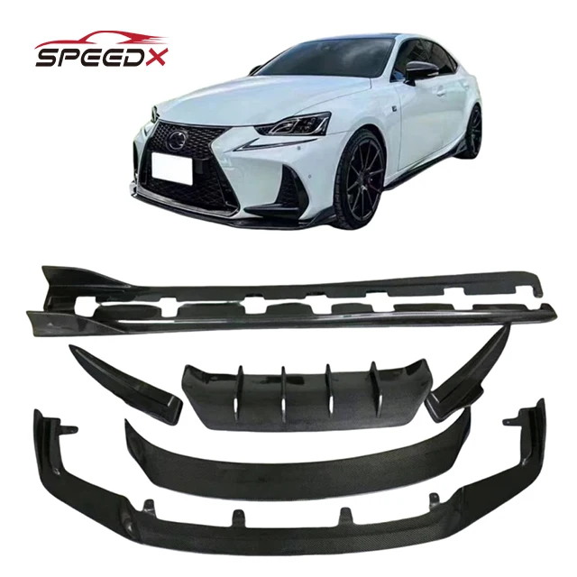 Lexus IS 350 300 Carbon Fiber Body Kit Upgrade Art Style Front Lip Rear Diffuser Side Skirts Spoiler