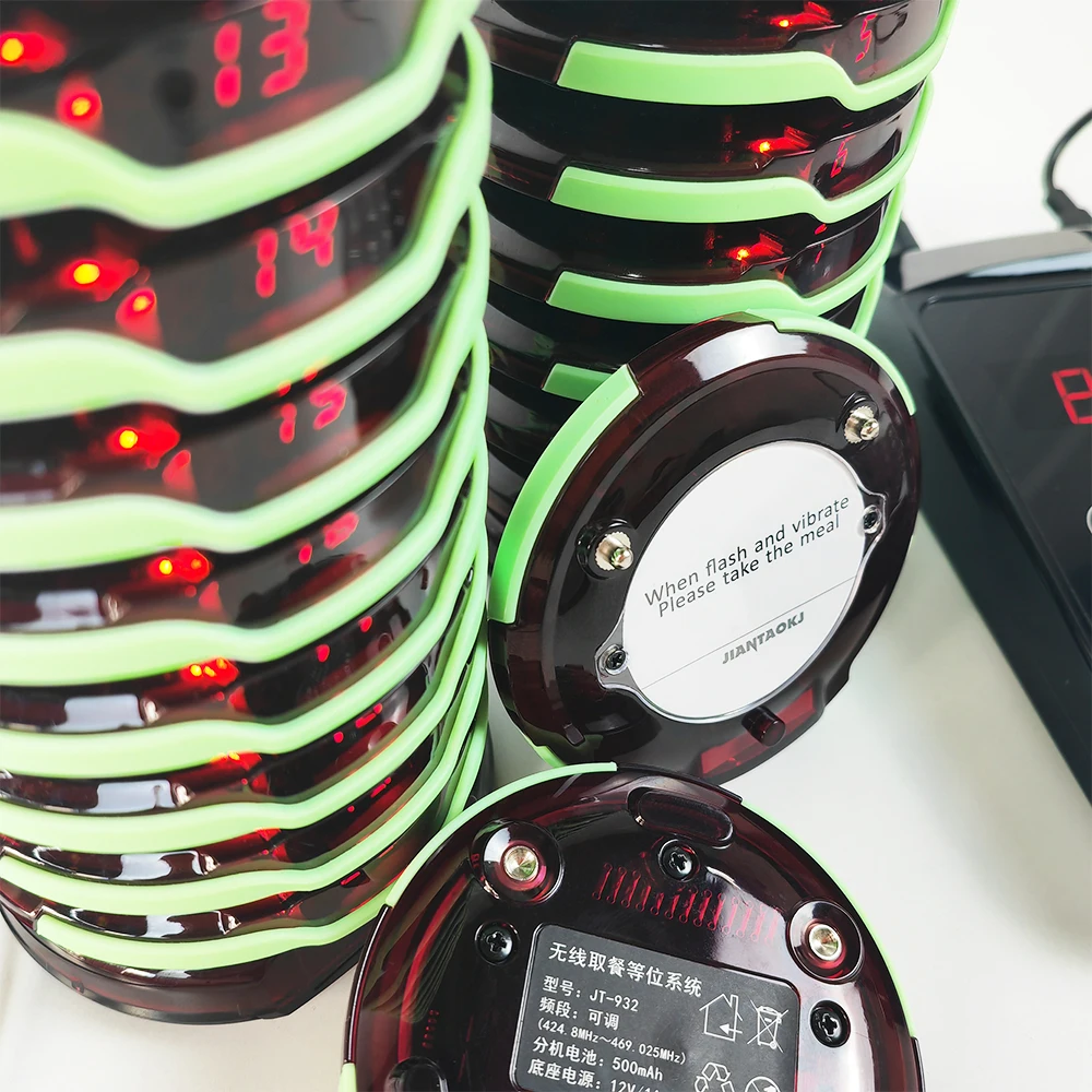 Jiantao Disc Waterproof Wireless Calling System Buzzer Vibration Pager for Restaurant Cafe