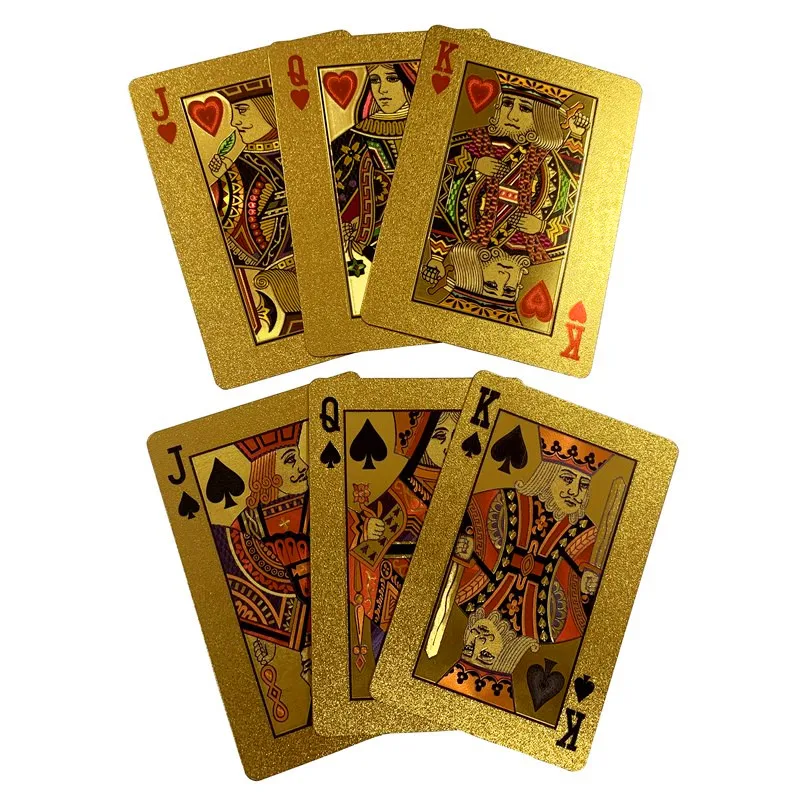 IvyMei Mazzo Di Carte Da Gioco In Plastica Oro E Argento - Impermeabili, 2 Confezioni (52+2 Carte)