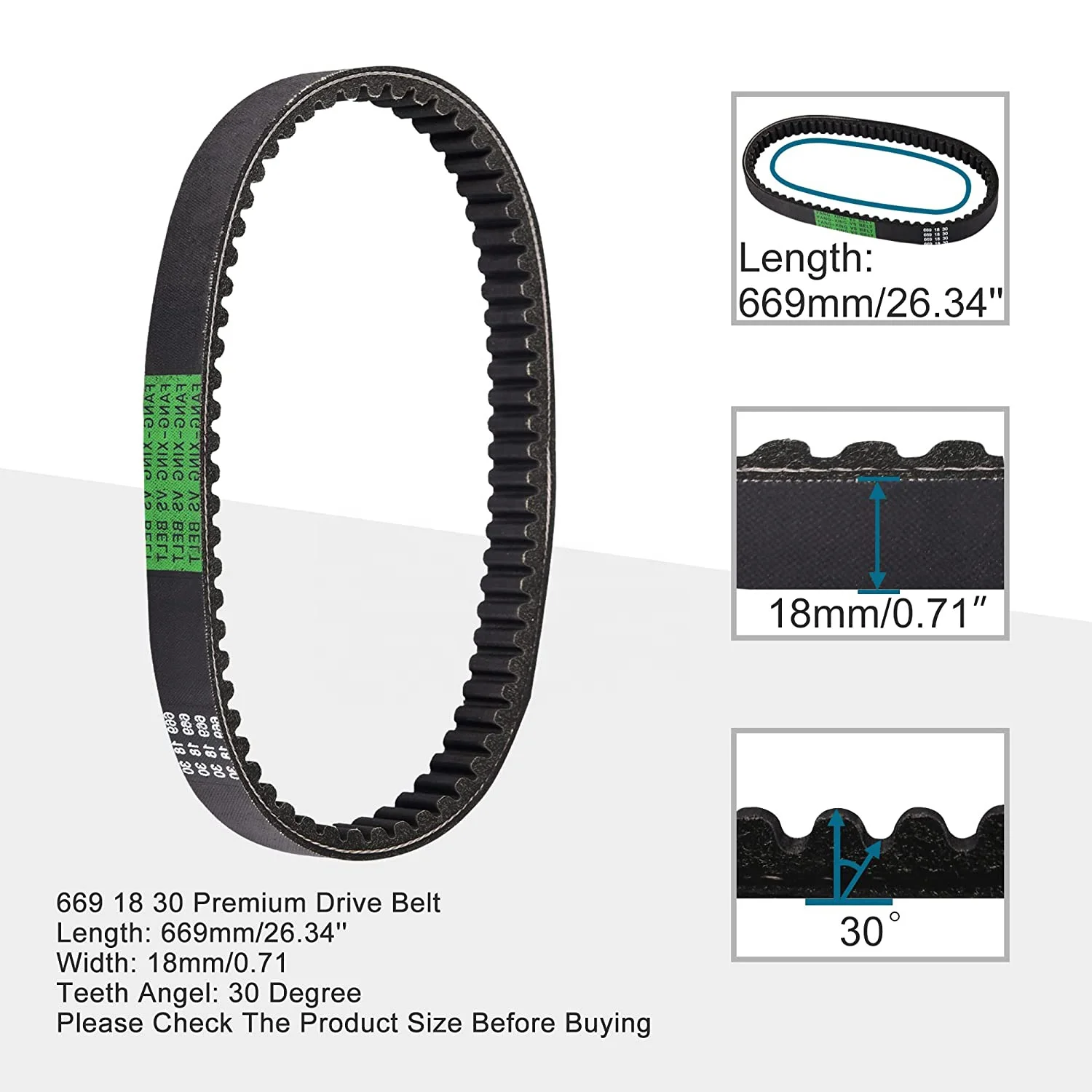 Courroie De Transmission Pour Scooter 2 Temps - 792 X 16,6 Mm - G-Max50, PMX, Tornado50 50cc - 10