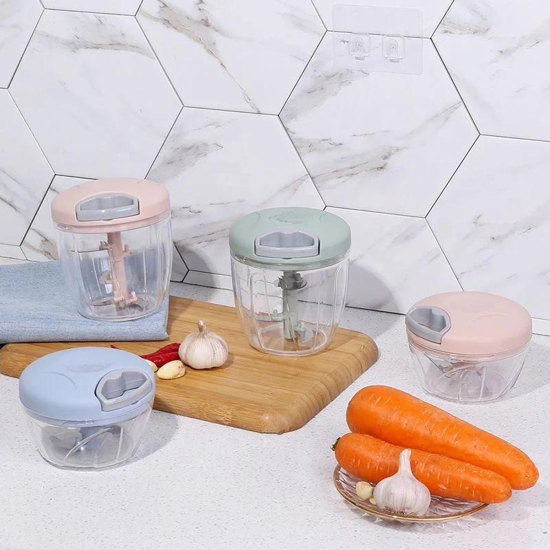 Handheld Steel Kitchen Grinder Cutter Mini Manual Meat and Vegetable Press Chopper for Garlic and Vegetables