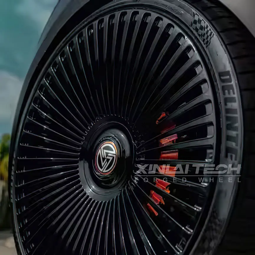 XL 1 Piece Monoblock Wheels Black Finished Multi Spoke Custom Forged Wheels 5x120 5x112 5x114.3 Centerlock Wheels - Image 1