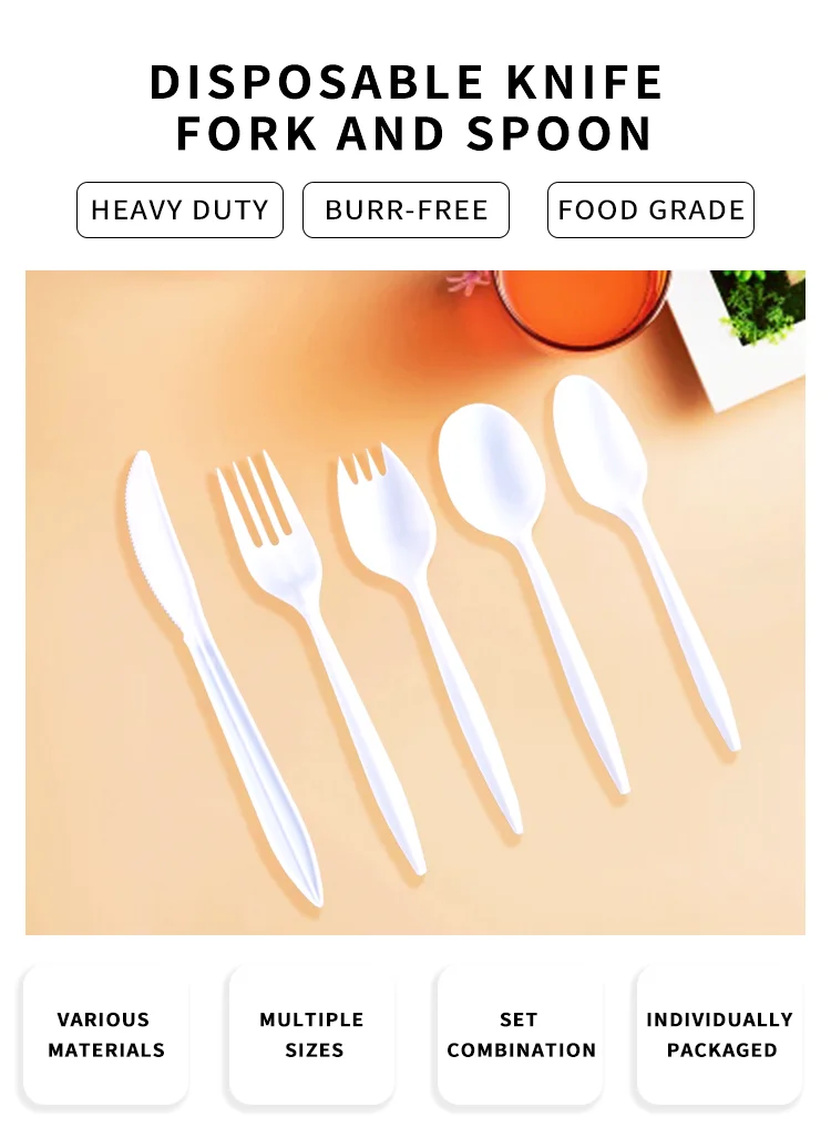 Heavy Duty Disposable Cutlery Flatware Sets Plastic Utensils Disposable
