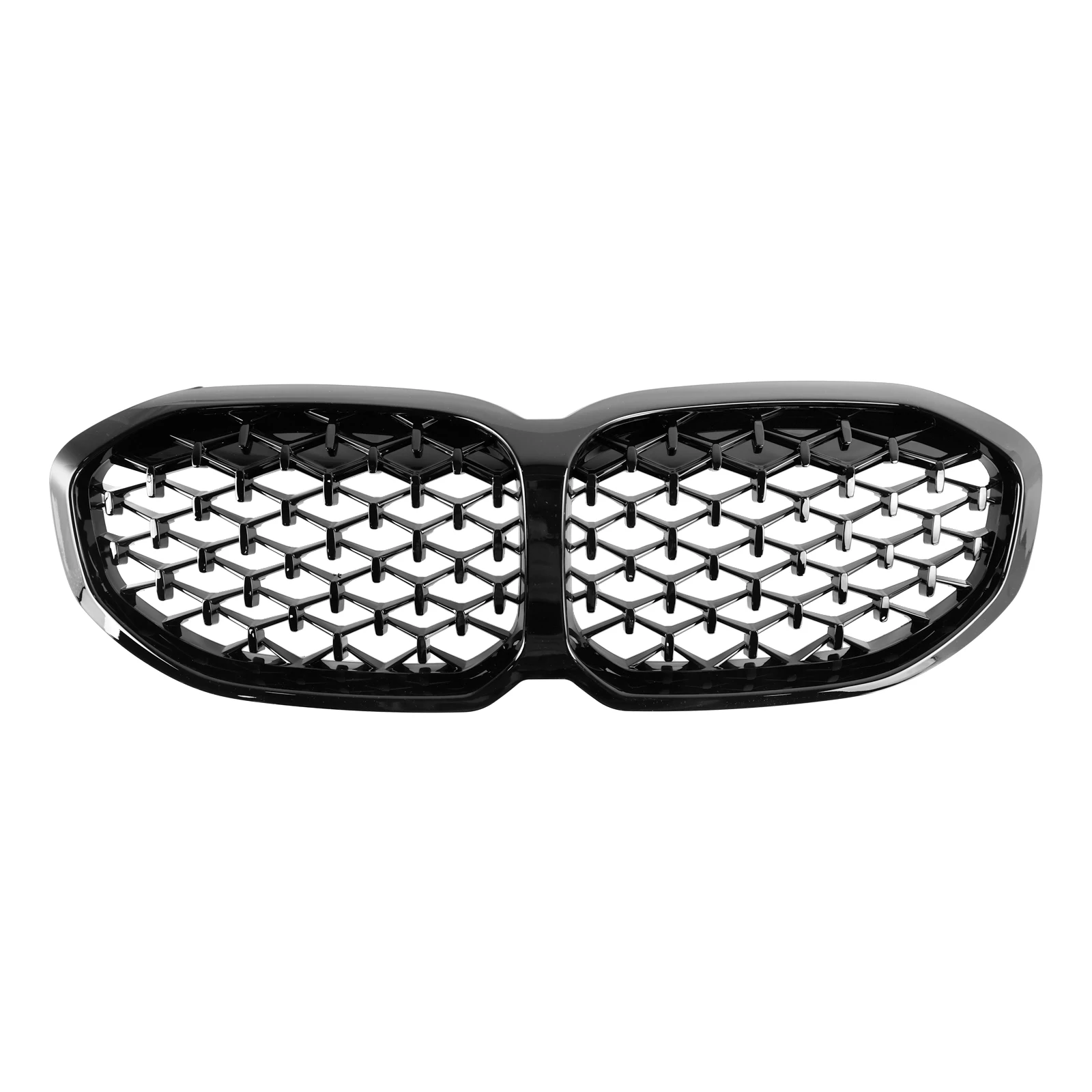 Glanzend zwarte diamantvormige nierengrille voor BMW 1 Serie F40 2019-2024_voghion.com