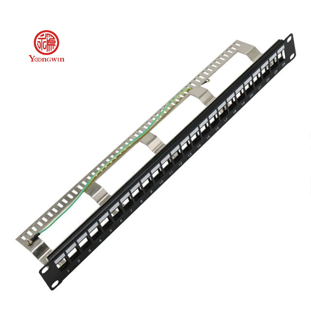 Best Price & Premium Quality 19" 1U 24-port Category 6A Modular Unshielded Patch Panel for Data Center Rack Mount Network Wiring factory
