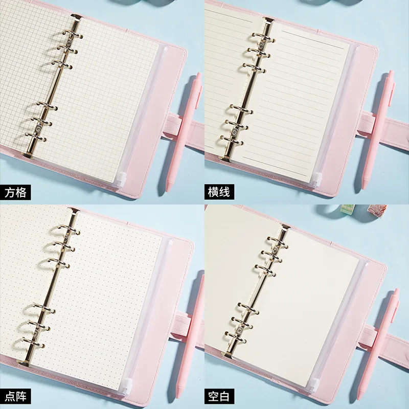 Wholesale 6 Rings Spiral Notebook Binder Cash Envelopes Money Planner Agenda Macaron A5 A6 5770