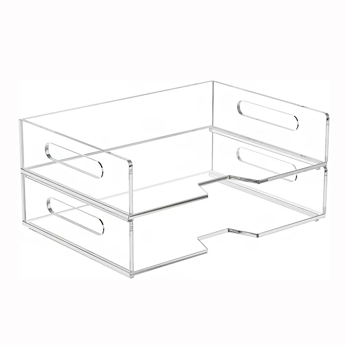 Custom Clear Acrylic Hanging File Box Wall Mount Acrylic File Organizer
