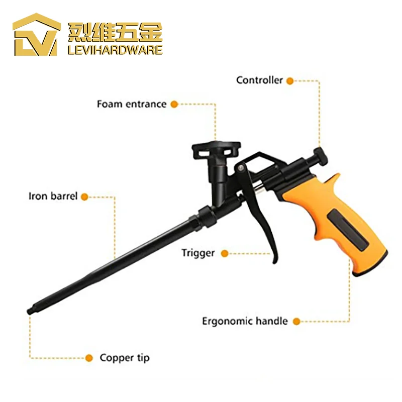 Пистолет из пенополиуретана 2023 для мужчин черный ПТФЭ с антипригарным покрытием