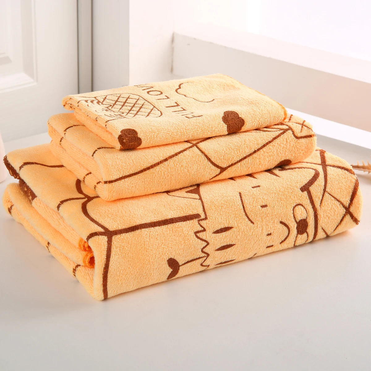 Factory Direct Selling Cotton Bath Towel Thickened Absorbent Gift Three