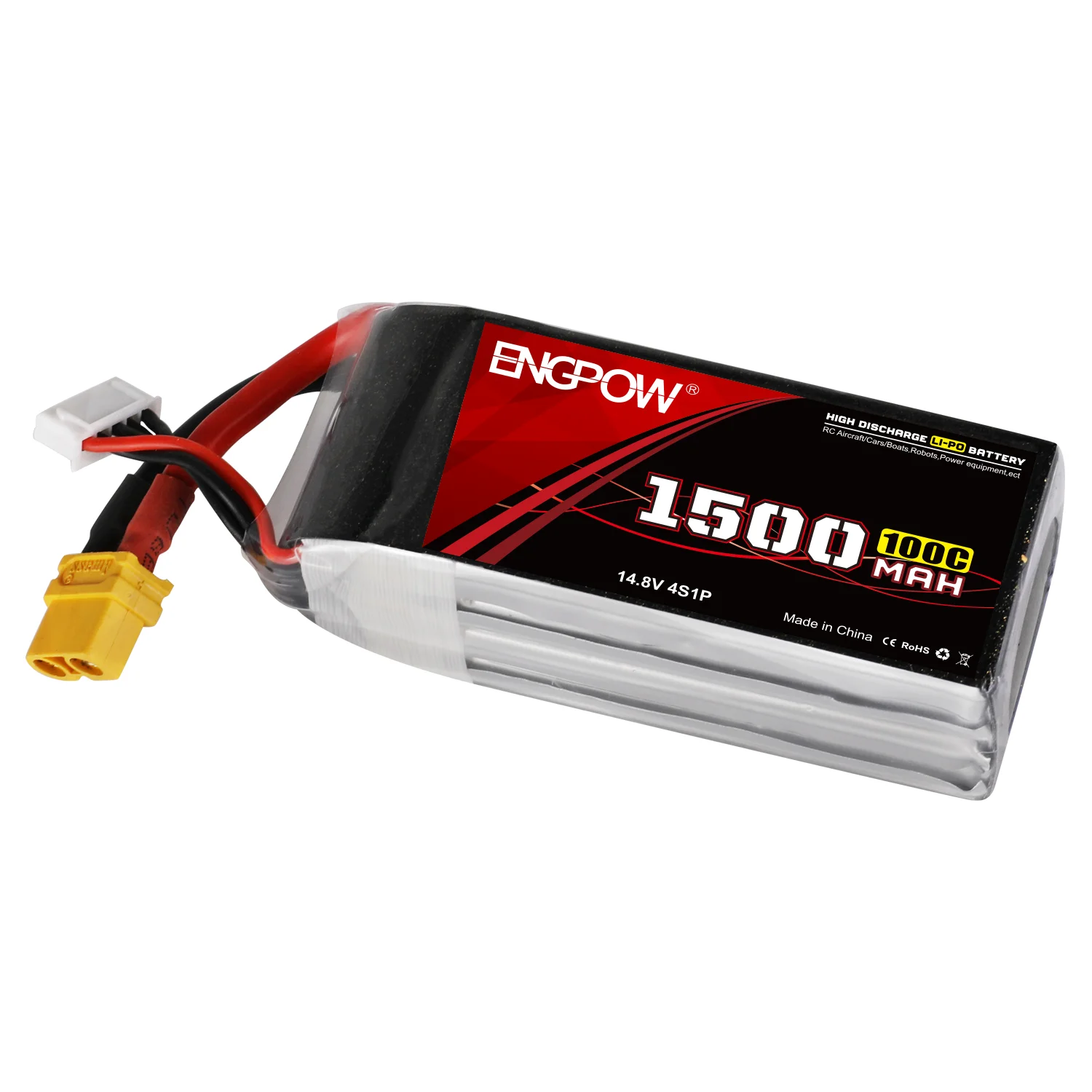 ENGPOW Wholesale 14.8V 1500mAh 100C 4S1P Rc Helicopter LiPo Lithium Battery Packs