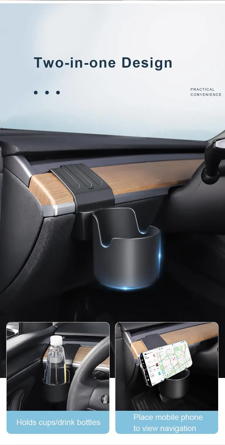 Cup Holder Expander For Tesla Model 3/y Dashboard Cup Holder Coffee Car