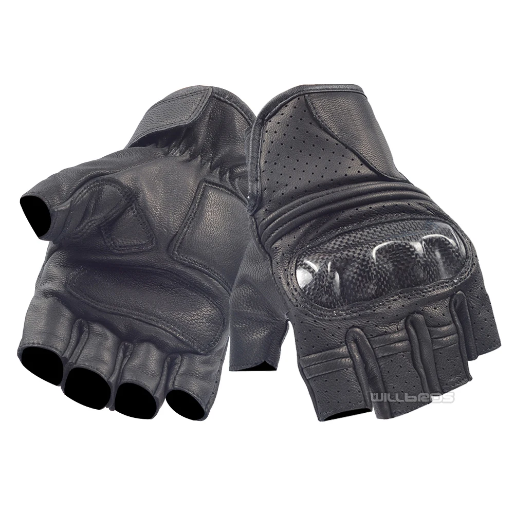 Details about   Men Motorcycle Gloves Half Fingers Pu Leather Nylon Outdoor Sport Racing Summer 