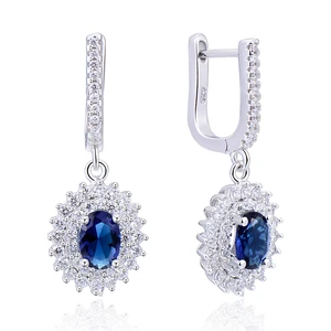 Luxury Classic AAA Crystal Earrings 925 Sterling Silver with Rhodium Plating Fashionable Classic Style