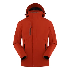 Unisex Soft Shell Jacket Stand Zipper Waterproof for Three-in-One Design for Outdoor Cycling Mountaineering Winter