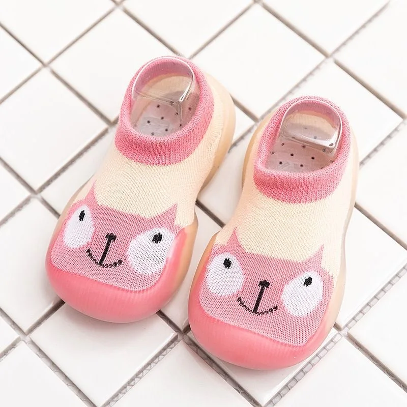 Baby Cartoon Indoor Non Slip Soft Bottom Spring Autumn Breathable Anti-slip Rubber Soles Casual Walker Toddler Floor Sock Shoes