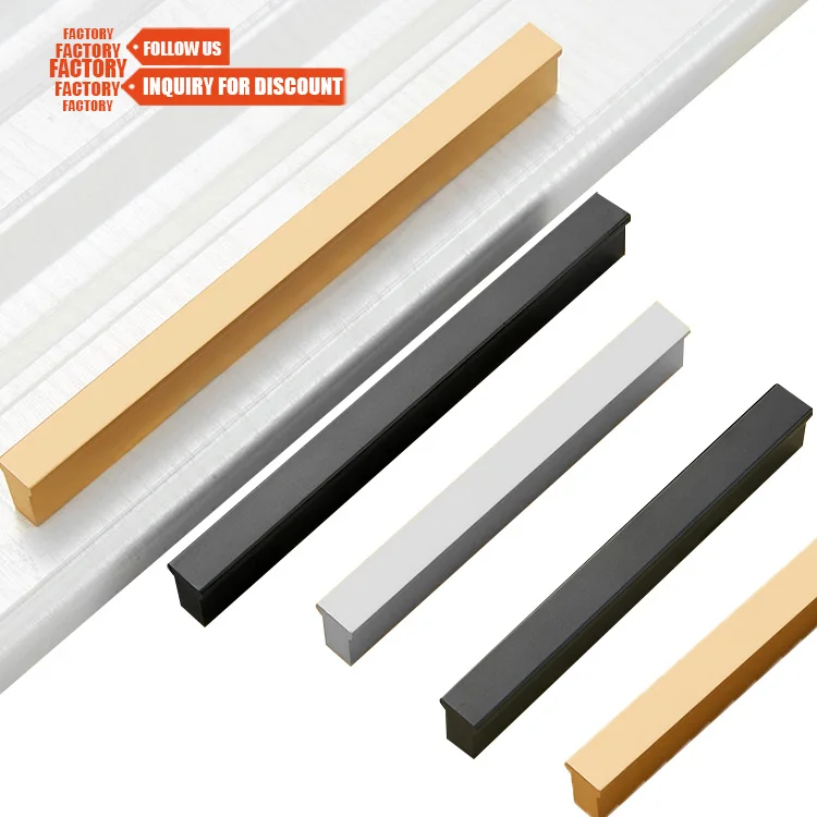 TOCO Luxury Aluminium Profile Porcelain Kitchen Cabinet Long Hardware Pull Cart Handle