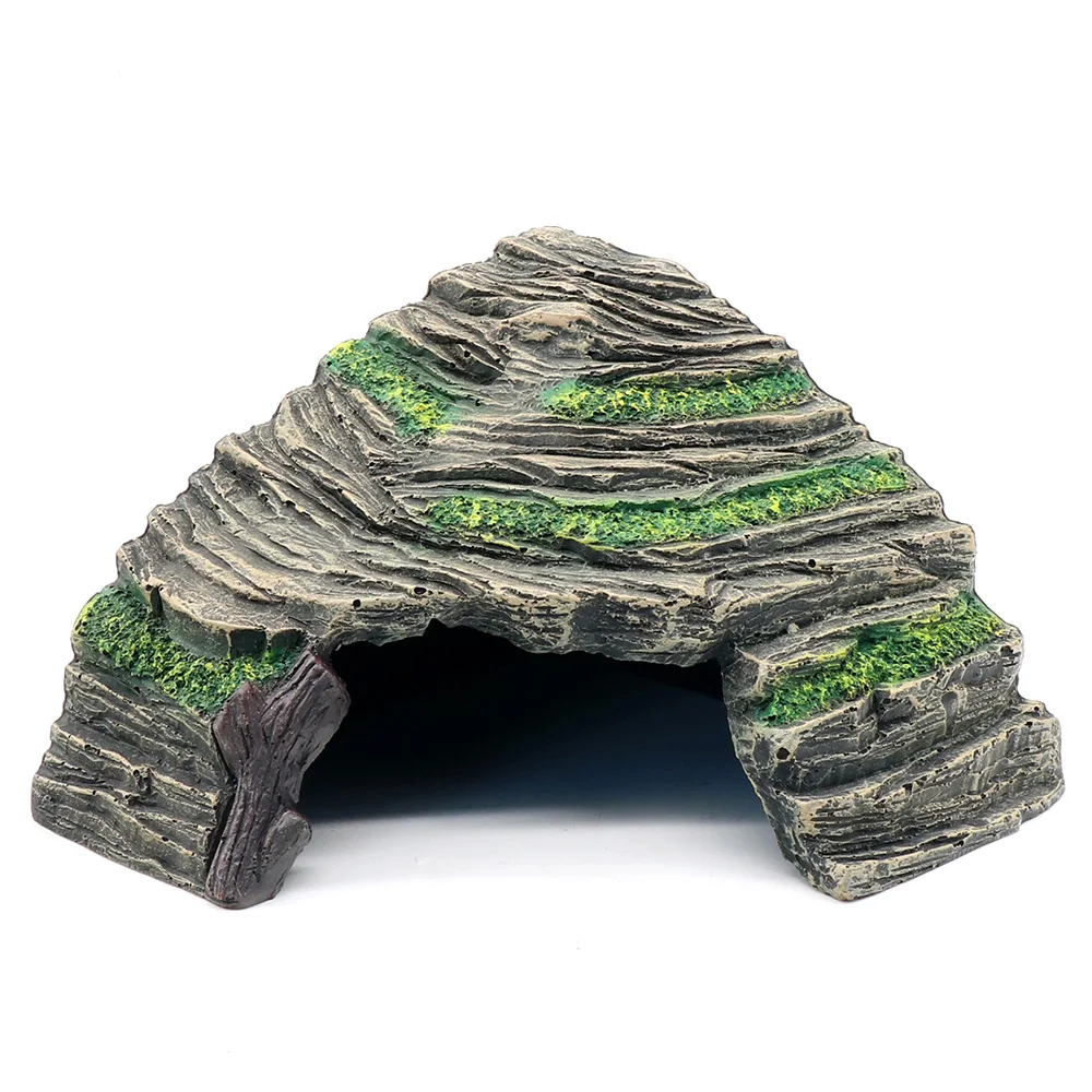 Reptile Hideout Large Reptile Rock Hide Cave Turtle Basking Platform ...