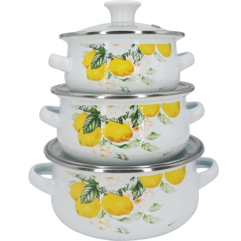 Enamel Mini Pot to AVON 12/14/16cm Ollas De Peltre Enamel Cookware Sets Enamel Casserole Enamelware Emaye Kitchenware Cookware