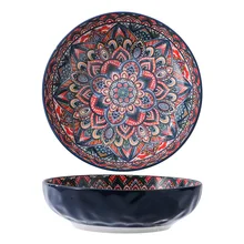 Bohemian Ceramic Tableware Orantis Bowl Dish Plate Vintage Hand Painted Meal Tray Household Light Luxury Rice