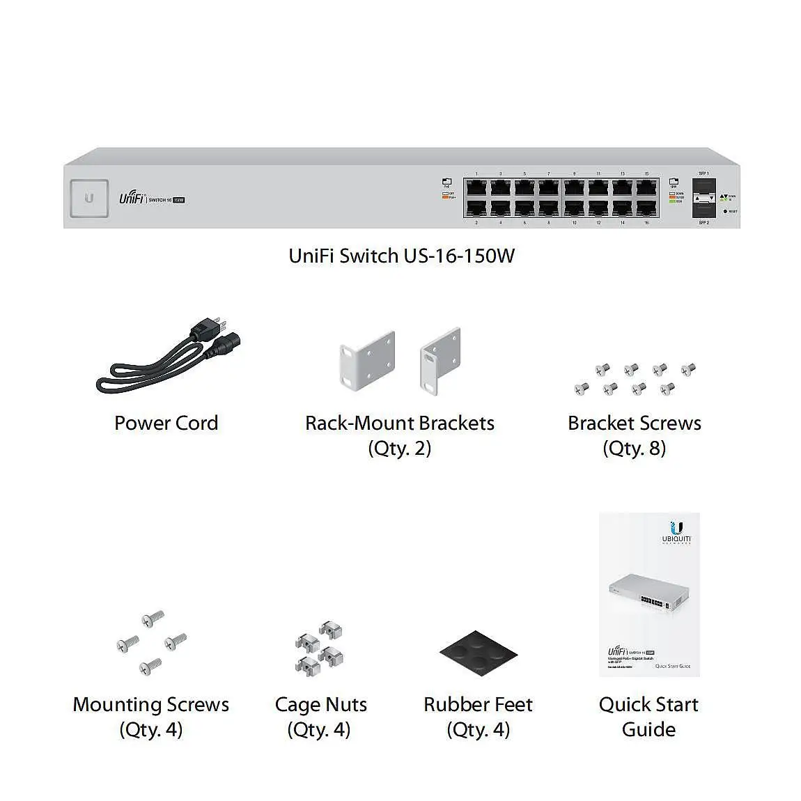 Ubnt Networks Unifi Managed Poe+ 16port Gigabit Switch With Sfp Us16