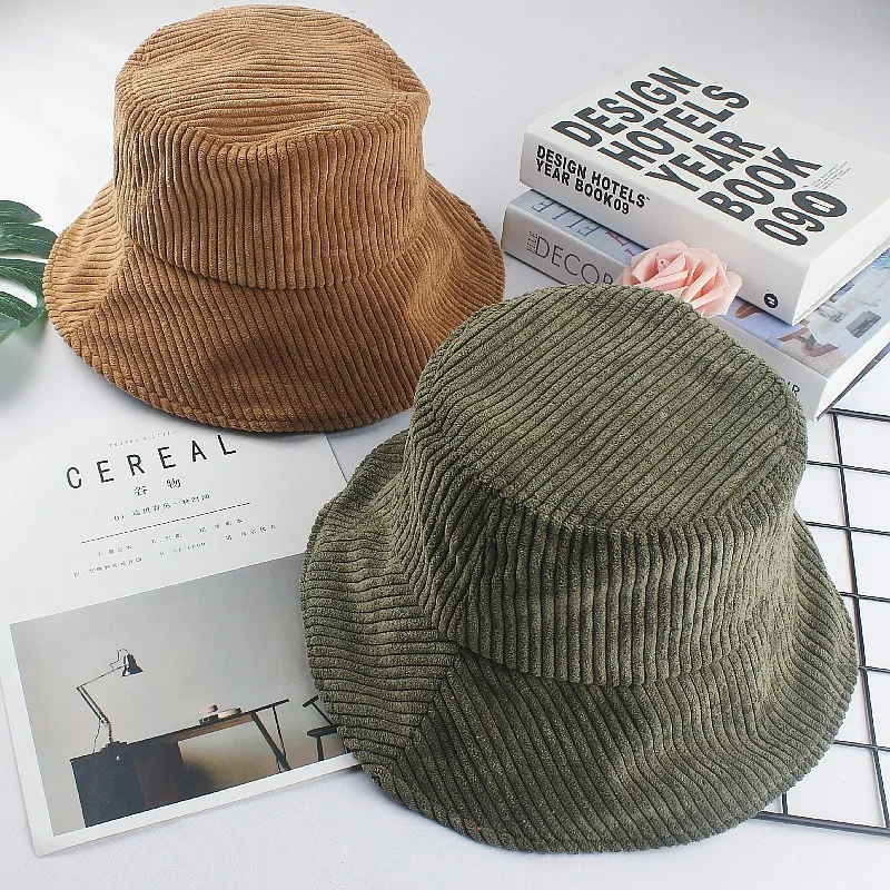 Veracap Hb15 High Quality Designer Winter Hats Solid Color Wide Brim Fishingman Hat Custom Logo Corduroy Bucket Hats