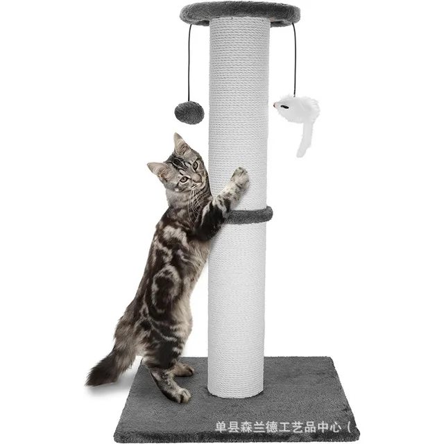 China Factory ODM Plush Base Clean Nails Thick cat scratching board with Hanging Ball toys for cats