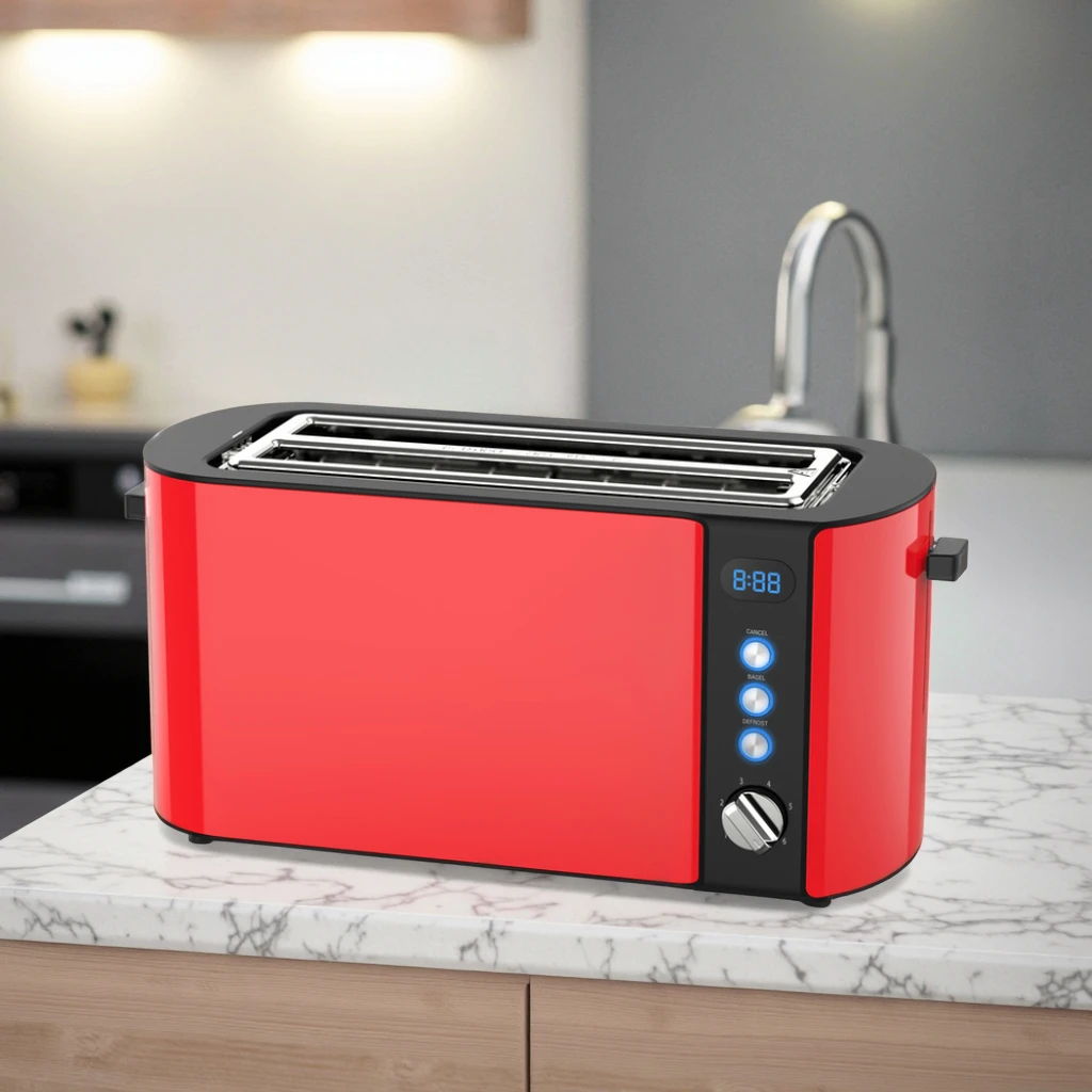 Vertical Unique Design Long Two Slice Custom Cereal Toaster with Timer Vintage Toaster with Stainless Steel Grill