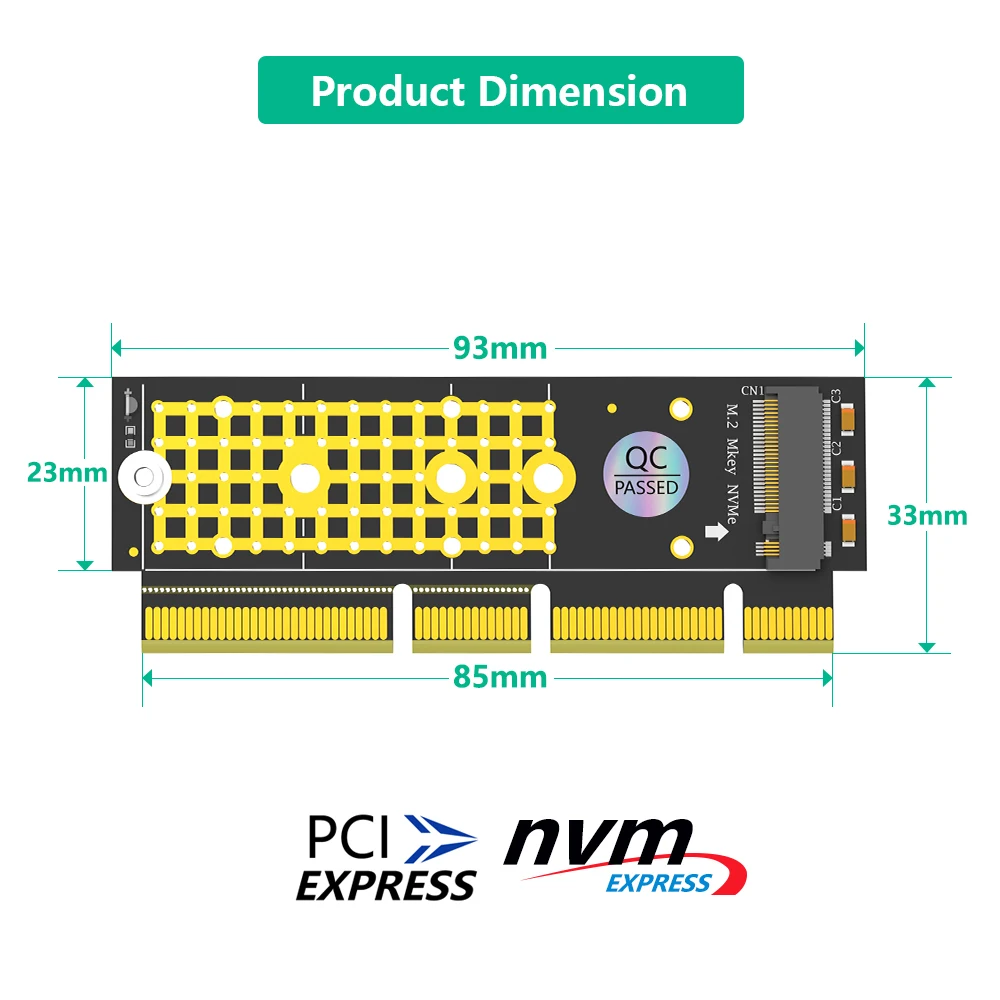 M.2 NGFF NVMe SSD TO PCIE 3.0 X16/X8/X4 adapter for 1U/2U server and low profile PC other computer accessories