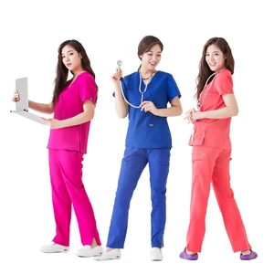 Factory Price Wholesale Medical Scrub Suit Slim Designs Stretchy Hospital Uniforms Sets