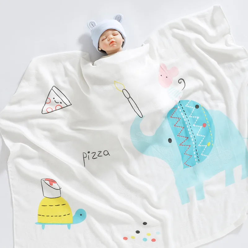 Wholesale Bamboo Fiber Blanket Baby Bath Towel In Summer Thin Infant 2