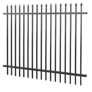 Galvanized Steel Fence Wrought Iron Fence Panels Black Tubular Metal Fence in zimbabwe