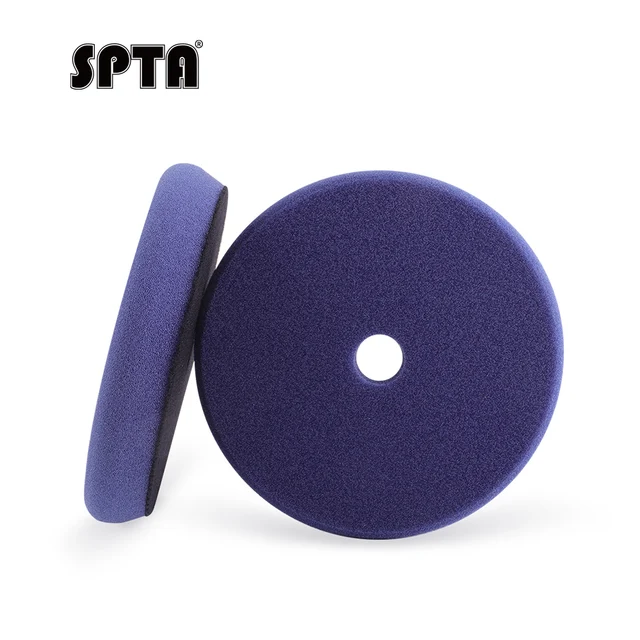 SPTA V2.0 1Pc 5 Inch 125mm Blue Medium Cut Polishing Pad Kit for Car Buffer Polisher Compounding Remove 1500# Sanding Marks