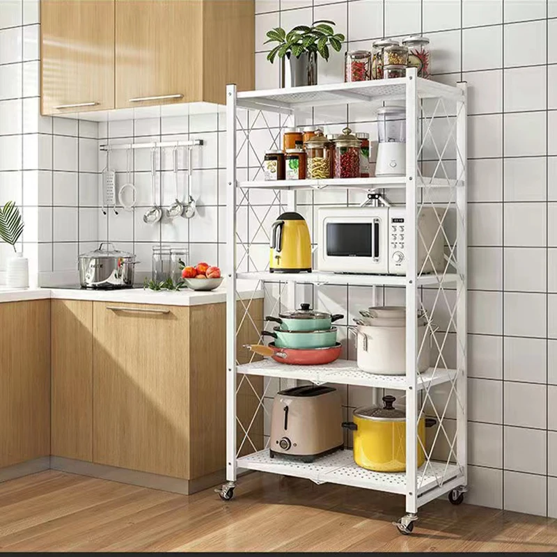 Lihangrui Kitchen Shelf Floor-standing Multi-layer Foldable Kitchen ...