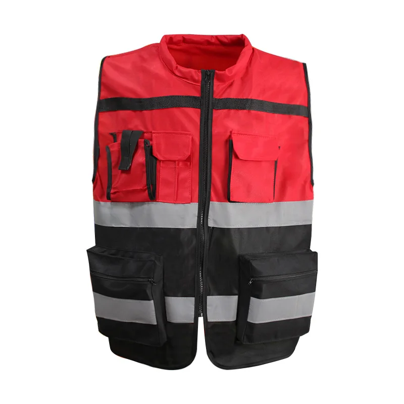 Reflective Jacket Customized Safety Traffic Two Toned Zip up Style Safety Jackets Vest for Construction Workers