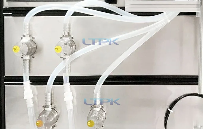 LTPK LT-GJC04 Magnetic Pump Glass Bottle Water Automatic Fluid Perfume Essential Oil Liquid Soap Filling Machines With Conveyor