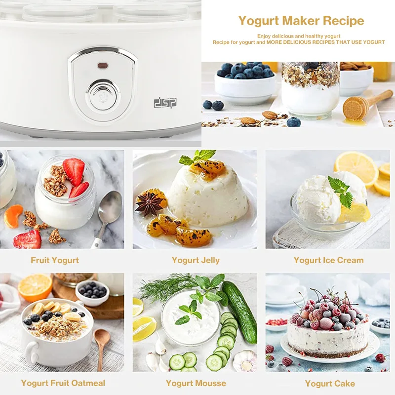 Home Kitchen Appliance Mini Yogurt Machine With LCD Display Adjustable Thermostat Automatic Electric Maker